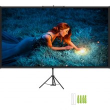 VEVOR écran de Projection avec Trépied 100 pouces 4K HD 16:9 Toile de Projection sur Trépied Hauteur Réglable écran pour Projecteur 227 x 127 cm Infroissable Vidéoprojecteur Cinéma Domicile Extérieur