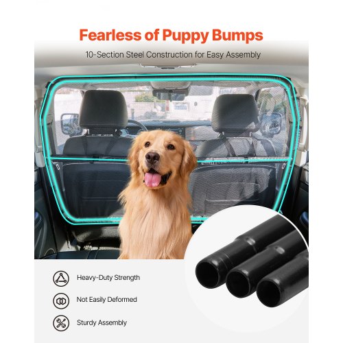 COYUN Barrière De Voiture Pour Chien - Filet De Séparation Robuste Avec Corde Pour SUV Et Petites Voitures