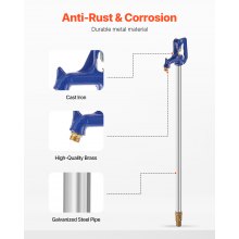 VEVOR Bouche d'Incendie Antigel Jardin en Fonte 1910 mm Enfouissement 1220 mm