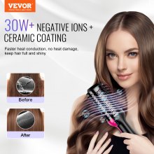 VEVOR Brosse Soufflante Sèche-cheveux Ionique Revêtement en Céramique 75 mm