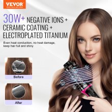 VEVOR Brosse Sèche-cheveux Ionique Enduit Titane Électrolytique Céramique 65 mm