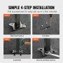 Guide simple en 4 étapes pour l'installation de la rampe d'escalier extérieure VEVOR avec accessoires complets.