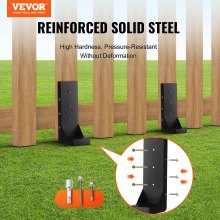 VEVOR Kit de réparation de poteau de clôture, 4 pcs, support de poteau en acier robuste, intérieur 89 x 89 mm, piquet d'ancrage au sol pour réparation de poteau de clôture en bois incliné ou cassé