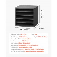 VEVOR Organiseur de littérature trieur de documents en bois 5 compartiments gris