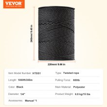 VEVOR Fil de Clôture Électrique Polyester Cuivre 305m pour Chevaux Bovins Bétail