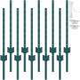 VEVOR Lot de 10 Poteaux de Clôture en Métal Piquets Robustes Jardin 91,44cm Vert