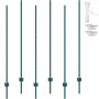 VEVOR Lot de 6 Poteaux de Clôture Métal Piquets Robustes Jardin 182,88 cm Vert