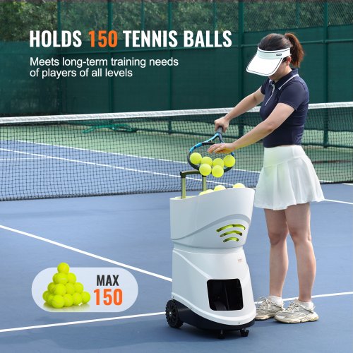 Lanceur De Balles De Tennis Qiang – Télécommande Sans Fil + Appli, Capacité 100 Balles, Réglages Topspin/backspin