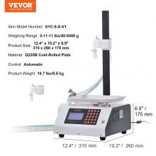 VEVOR Machine de Remplissage de Liquide Automatique Capacité de Pesée 50-5000 g Remplisseuse de Bouteilles Numérique Pompe à Engrenages pour Miel, Huile, Vin, Détergent, Liquides Visqueux, Buse Unique