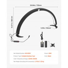 VEVOR Lampe d’Esthéticienne Lampe LED Arc pour Manucure Cils de Table 40 W