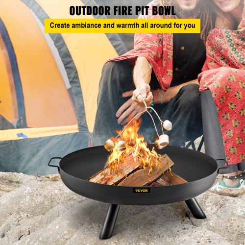 Brasero Portable 55cm Avec Sac De Voyage - Feu De Camp Pour Jardin, Terrasse Et Camping