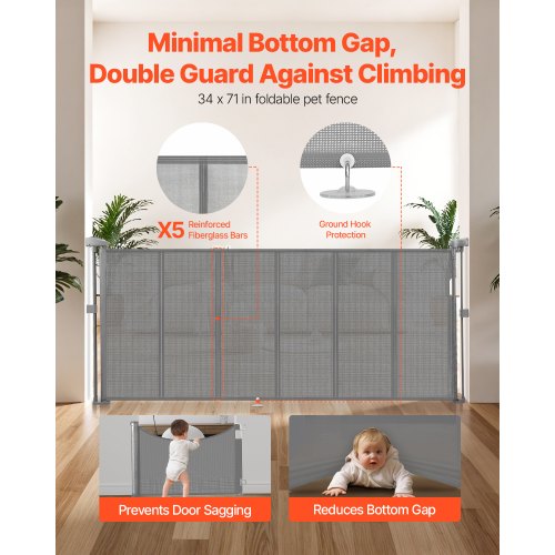 VEVOR Barrière De Sécurité Extensible, Clôture En Maille 145