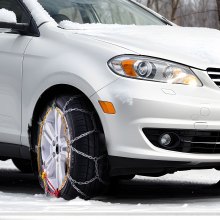 VEVOR 2PCs Chaînes à Neige en Acier Allié au Manganèse pour Pneus Argentées