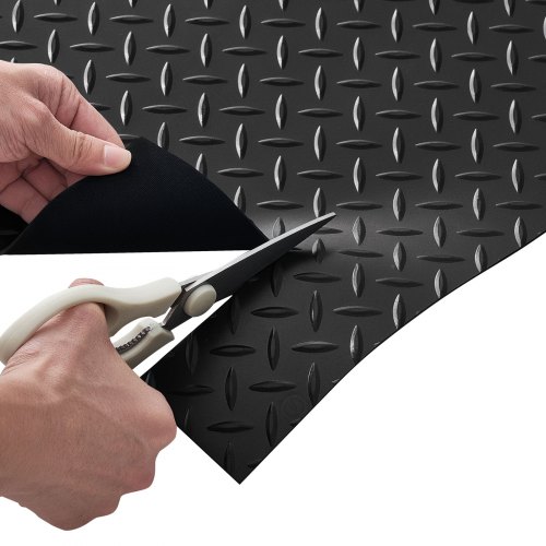 Tapis De Sol De Garage En PVC Antidérapant – Motif Losange, Rouge, Résistant Aux Taches Et à L'eau