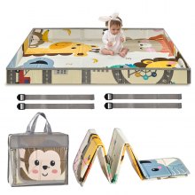 VEVOR Tapis de Jeu Doux pour Bébé Enfant Rampant au Sol Maison 1,4x1,8 m 2 Côtés