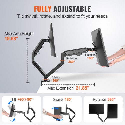 RICOO S1211 Support mural articulé pour écran 13-27'' VESA 75x75/100x100 Noir - inclinaison 15°/-5°, extension 50–360mm, 25kg - TV Son Photo