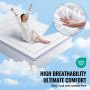 VEVOR Surmatelas Queen Rembourrage en Fibre Amovible Lavable Épaisseur 25,4 mm