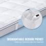 VEVOR Surmatelas Queen Rembourrage en Fibre Amovible Lavable Épaisseur 25,4 mm