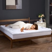 VEVOR Surmatelas Queen Rembourrage en Fibre Amovible Lavable Épaisseur 25,4 mm