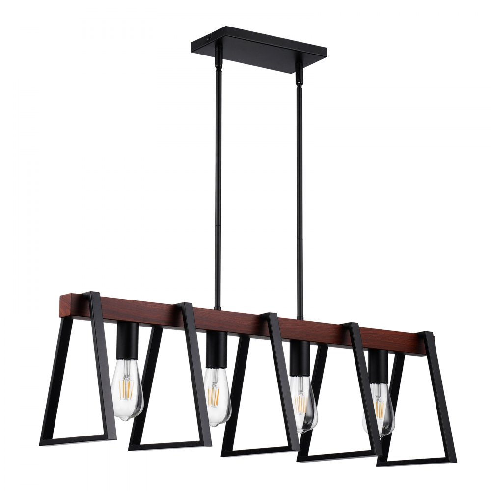 VEVOR Lampes suspension 4 lumières pour îlot de cuisine salle à manger E27 60 W