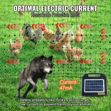 VEVOR Kit filet de clôture électrique 1,21x30,48 m clôture filet PE avec chargeur solaire/poteaux/piquets à double pointe, maille portable utilitaire pour poulets, canards, oies, lapins, cours, fermes