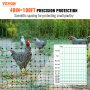 VEVOR Kit filet de clôture électrique 1,21x30,48 m clôture filet PE avec poteaux et piquets à double pointe, maille portable utilitaire pour poulets, canards, oies, lapins, dans les cours, les fermes
