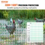 VEVOR Kit filet de clôture électrique 1,21 x 51,2 m clôture filet PE avec poteaux et piquets à double pointe, maille portable utilitaire pour poulets, canards, oies, lapins, dans les cours, les fermes