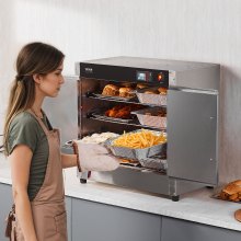 VEVOR Armoire Chauffante Étuve Traiteur à 4 Niveaux Double Porte pour Cantine