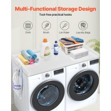 VEVOR Surface de comptoir en bois pour lave-linge et sèche-linge 137x70 cm blanc