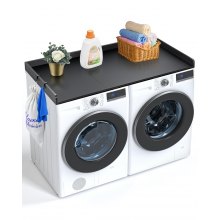 VEVOR Comptoir en bois pour lave-linge et sèche-linge 3 panneaux d'épissure noir