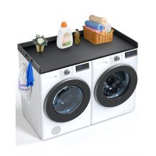 VEVOR Surface de comptoir en bois pour lave-linge et sèche-linge 137x70 cm noir