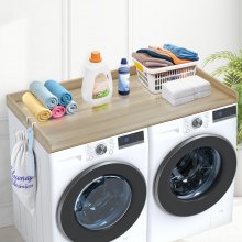 VEVOR Comptoir en bois pour lave-linge et sèche-linge 137 x 70 cm couleur chêne