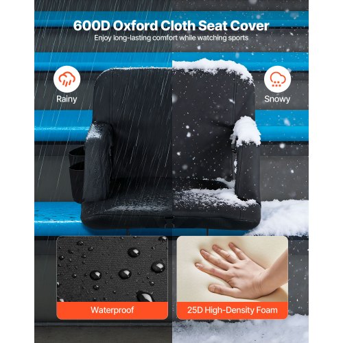 COSTWAY Coussin Siège Stade Pliable 6 Positions - Siège Gradin Rembourré Avec Dossier Et Poignée Transport