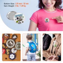 VEVOR Badge Personnalisé Consommables Machine à Badges à Épingles 32 mm 500 Kits Consommables pour Badges à Épingles