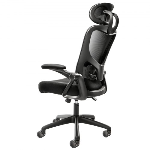 VEVOR Chaise de Bureau Ergonomique Support Lombaire et Appui-Tete Reglable Fauteuil de Bureau Inclinable Charge 130 kg Siege Epais Confortable Large Base avec Roues Pivotantes pour Bureau Domicile