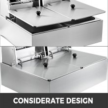 VEVOR Friteuse 12L Electrique Inox, Friteuse Commerciale en Acier Inoxydable, à Double Réservoir 5000W Friteuse avec 2Paniers à Friture avec Poignée en Caoutchouc pour Frire des Aliments Cuisiner