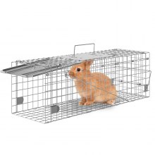 VEVOR Piège pour Animaux Vivants 610x203x203 mm Cage Trappe Chat Pliable Fil de Fer Galvanisé Sans Cruauté avec Poignée Piège pour Lapins, Chats Errants, Écureuils, Ratons Laveurs, Marmottes, Opossum