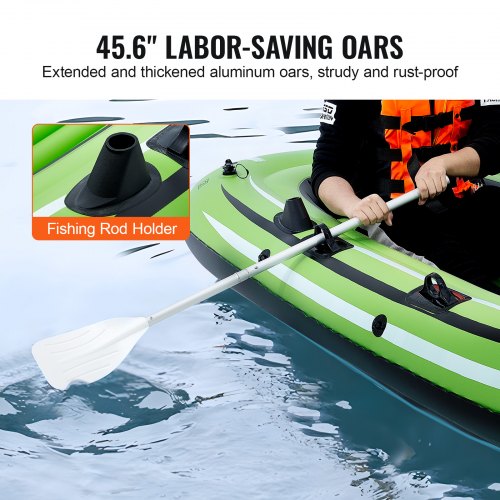Bateau Gonflable, Bateau de Pêche Pneumatique pour 2 Personnes, Kayak en PVC Solide, avec Bateau Gonflable, Bateau de Pêche Pneumatique pour 2 Personnes, Kayak en PVC Solide, avec