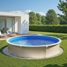 VEVOR Revêtement de Piscine Ronde Doublure Style Unibead 350x120 cm Couleur Unie