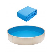 VEVOR Revêtement de Piscine Ronde Doublure Chevauchement 550x147 cm Couleur Unie