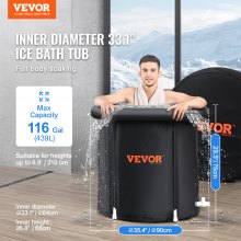 VEVOR Bain Froid Portable Bain de Glace pour Sportif Baignoire Gonflable 90x75cm