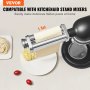 VEVOR Rouleau à Pâtes pour KitchenAid en Acier Inoxydable Accessoire à Pâtes pour Robot Pâtissier Anti-adhésif 8 Réglages d’Épaisseur 0,3-2 mm Largeur Personnalisée de 14 mm pour Tagliatelle Ramen