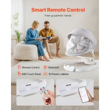 VEVOR Balancelle Bébé 3 Vitesses 3 Positions de Siège Télécommande Bluetooth