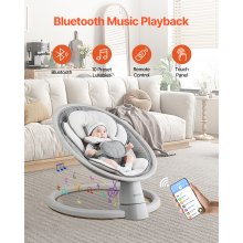 VEVOR Balancelle pour Bébé 5 Vitesses Télécommande Musique Bluetooth Coussin