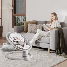 VEVOR Balancelle pour Bébé 5 Vitesses Télécommande Musique Bluetooth Coussin