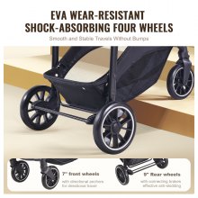 VEVOR Poussette Combinée Système de Voyage avec Siège Auto Bébé Marron Clair