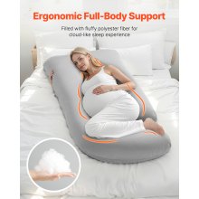 VEVOR Coussin de Grossesse Oreiller Maternité Forme G pour Corps Doux Respirant