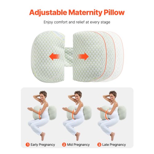 pozico Coussin de Grossesse U-Forme – Oreiller de Maternité Ergonomique avec Repose-Oreille – Coussin Corps Complet pour Dormir, Soulagement Dos, Hanches & Ventre – Housse Velours Lavable