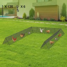 VEVOR Enclos du poulailler, 600 x 400 x 61,5 cm (L x L x H), tunnels de poulet pour la cour, poulailler portable pour l’extérieur avec cadres d’angle, 2 ensembles, adapté aux poulets, canards, lapins