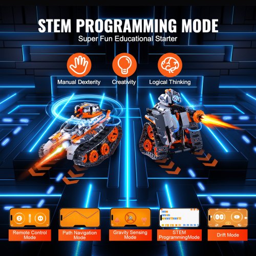 AKWME Robot Dinosaure 5-en-1 STEM – Télécommande 2.4GHz Et Appli, Programmation, Cadeau 6-12 Ans
